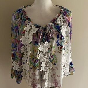 Alberto Mikali Cropped Silk Blouse